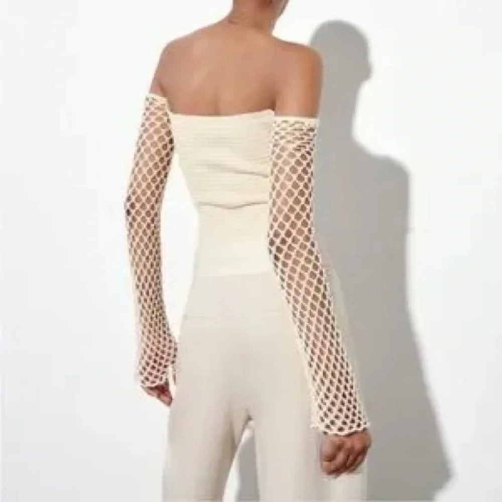 Zara Pointelle Knit Top
